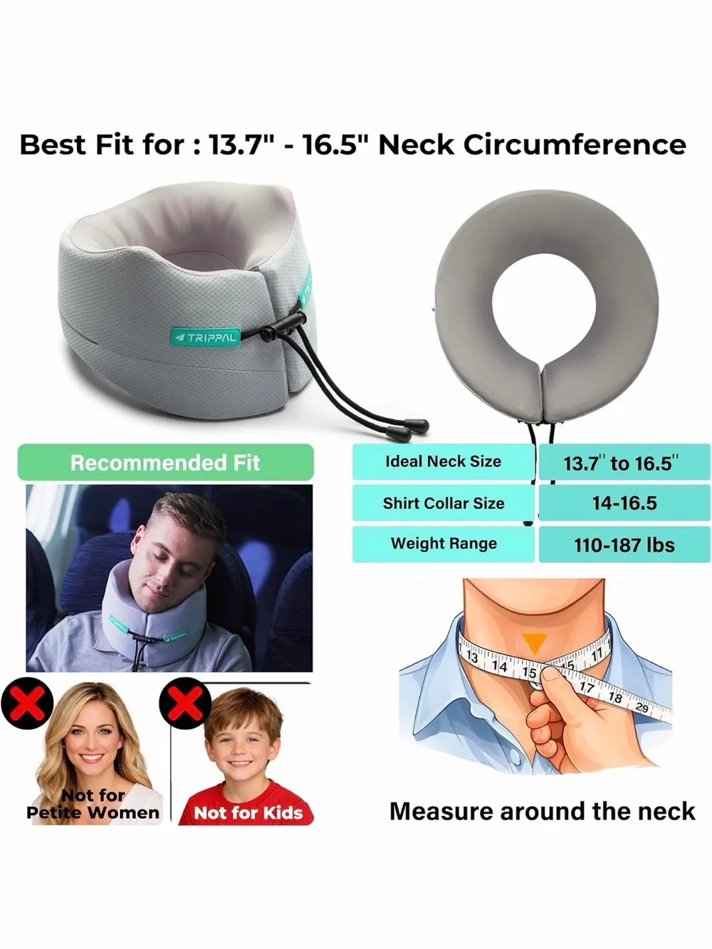 Travel Neck Pillow for Airplane: Neck Brace-Like Support 360° Chin Lock